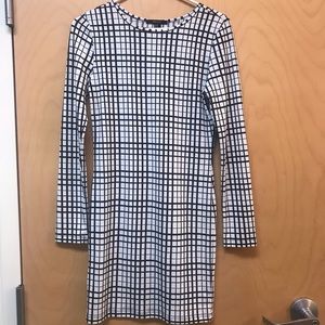 NWT Forever 21 checked black & white bodycon dress